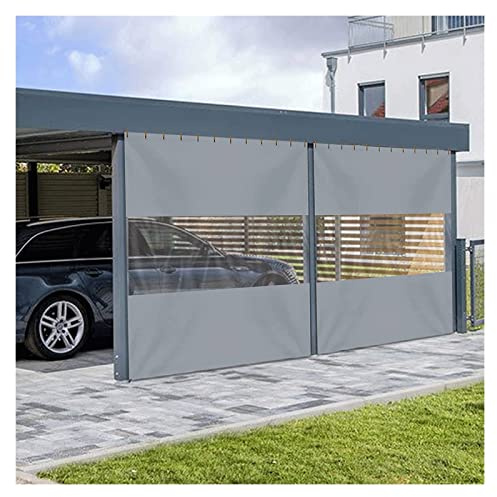 Cortina transparente impermeable y resistente al viento para exteriores, lona de PVC resistente con ojales reforzados para patio, garaje, cenador y soluciones de privacidad al aire libre