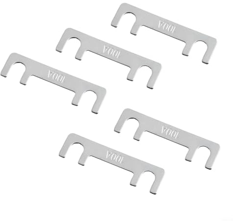Bulevisiter Flat Blade Fuse 30A - 5PCS Car Fuse Flat Type 32V for Automotive Battery Protection, Compatible with 40A/50A/60A/70A/80A/100A Systems, Silver Bolt-On Bracket(100A)