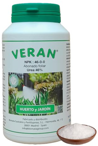 VERAN Urea Foliar 46% 200g | Aporte de Nitrógeno vía Foliar en todo tipo de Cultivos | Fertilizante Nitrogenado Urea Bajo Contenido en Biuret para Aplicación Foliar | 100% Soluble en Agua