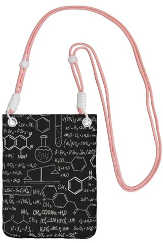KLJnmbb abstrakt vetenskap kemi illustration 3D-tryck kvinnor män mobiltelefon crossbody väska mobilväska plånbok för resetillbehör
