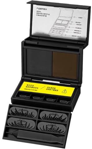 Kit de maquillaje portátil para ojos, sello de pestañas, delineador de ojos y bolígrafo de marca de belleza, nano sello, impermeable, a prueba de manchas, negro/marrón, para mañanas ocupadas, viajes