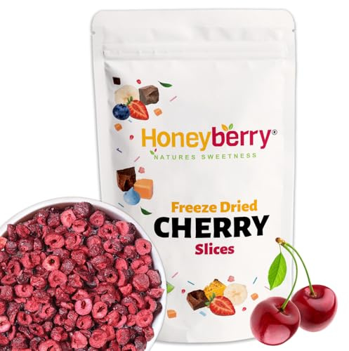 Freeze Dried Sour Cherry Slices 200g - Freeze Dried Fruit - 100% Natural, No Added Sugar Freeze Dried Cherries