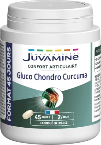 JUVAMINE - Tendons et Articulations - Formule Complète : Curcuma, Chondroitine + Glucosamine - MAXI FORMAT 90 Comprimés - Programme de 45 Jours - Fabriqué en France
