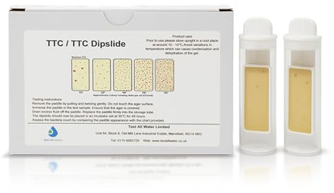 DTK-TAW Test All Water - TTC/TTC Dipslides | Dual-Sided Test Strips for Contamination & Infection Detection | Rapid & Accurate Microbiological Water Testing for Bacteria & Coliforms