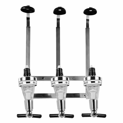 Wall Mounted Bottle Stand Optic Dispenser Drinks Wine Spirits Steel Bar Butler Stand Drinks Wine Dispenser Home Bar (3 Bottles)