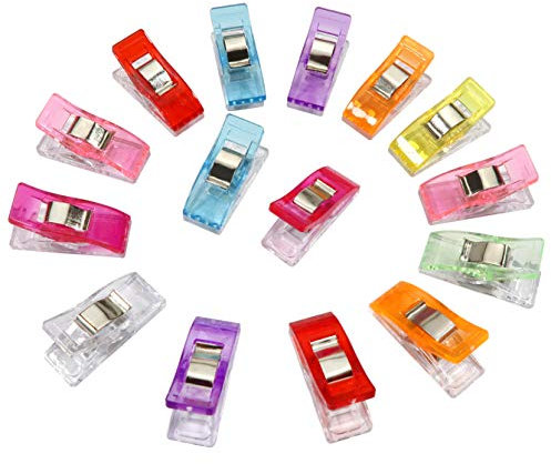 TOAOB Set di 120 Clip da Cucito in Plastica Colorata Pinze da Cucire per Tessuto 2,7 x 1,0 x 1,5 cm per Rilegatura Vari Lavori Manuali