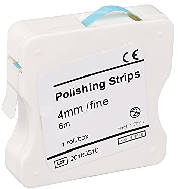 Tiras Blanqueadoras Dientes, 4mm Tira de Pulido Dental Profesional, 6m/ Rollo lijas Interdentales Bandas Abrasibas Dientes, Resina Diente Lijado Interdental Rectificado Blanqueamiento Dientes