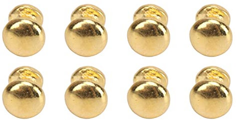 8Pcs 1:12 Scale Miniature Round Head Knobs, Metal Dollhouse Door Handle Knobs DIY Dollhouse Furniture Knobs Accessories (Gold)