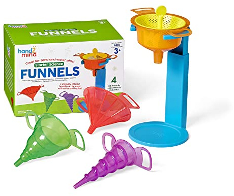 Learning Resources Entonnoirs Starter Science, matériel de laboratoire scientifique, jouets de table de jeux d’eau, jouets de jeu sensoriel, kits scientifiques éducatifs, kit de chimie pour enfants 3+