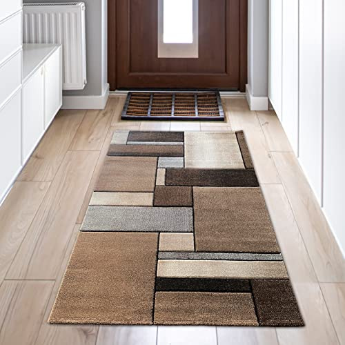 Matta dröm elegant hallmatta med modern klassisk design | lätt att rengöra | beige, 80 x 150 cm