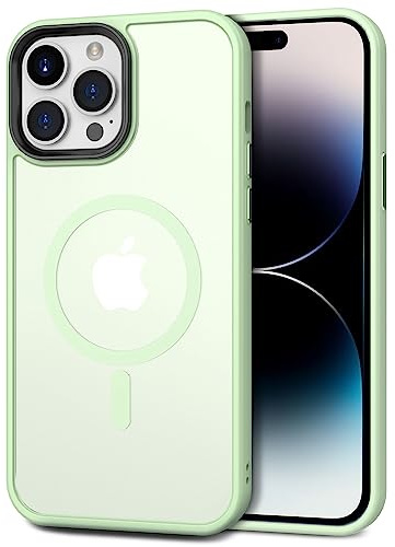 CACOE für iPhone 14 Pro Hülle Kameraschutzend, Kompatibel mit MagSafe, Stoßfest Kratzfest Magnetisch Rückseite Handyhülle für iPhone 14 Pro Case Transluzente