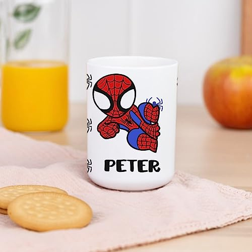 Wanapix | Bicchieri per Bambini | Bicchiere Personalizzato di Plastica Infrangibile | Ritorno a scuola/asilo | Senza BPA | Tazza per Bambini | 330ml | Spider Hero