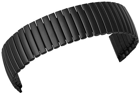 vreplrse Universelles Uhren Gliederarmband, einfach zu tragen und langlebig, elegant und angenehm zu tragende Edelstahl Uhrenarmbänder, 20MM schwarz