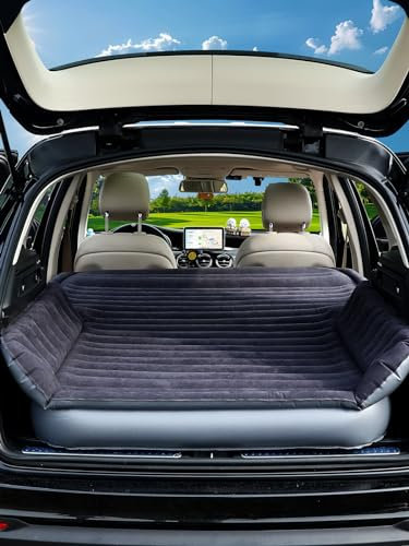 Canodoky Upgraded SUV Air Mattress with Cordless Built-in Pump & 'Mattress Wings', 7-inch Height car Mattress | Car Camping for Mid/Large SUV, Minivan, Truck | 660 lb Capacity