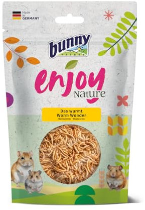 Bunny EnjoyNature Das wurmt | 60 g | Einzelfuttermittel für Hamster, Farbmäuse, Rennmäuse & Ratten | Reich an Omega Fettsäuren | Hochwertige Proteinquelle