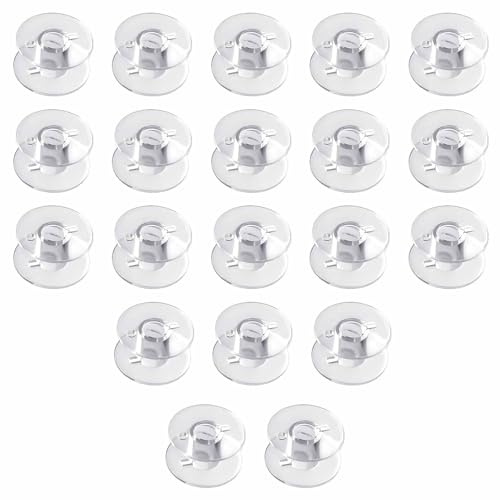 20Pcs Sewing Machine Bobbins Clear Plastic Bobbin Holder Set Transparent Household Bobbins Compatible Machine Sewing DIY Craft Clothings Projects, Clear