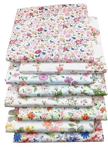 Baumwollstoff Patchworkstoffe, 8PCS 50 * 50CM Patchwork Stoff Paket, Multicolor Baumwollstoff Patchworkstoffe für Nähen, Scrapbooking & DIY Handwerk (Rosa)
