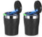 JIZZU 2 Pezzi Posacenere Auto, Posacenere per Auto con Luce LED, Posacenere Portatile con Coperchio, P osacenere Chiuso, Rimovibile, Grande Capacità, per Auto, Camion, Campeggio all'aperto(Nero)