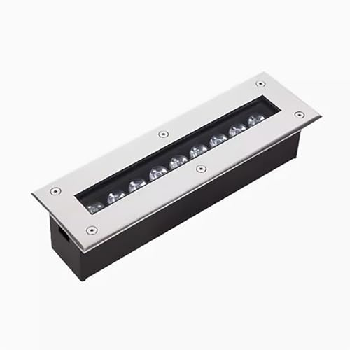 Luces LED para Exteriores - Lámpara de pie Rectangular de Vidrio Templado, IP67, Resistente al Agua y al Polvo, Foco empotrable Ultrafino, para pasarelas de Patio (Rojo, 48 W) (Amarillo, 12 W)