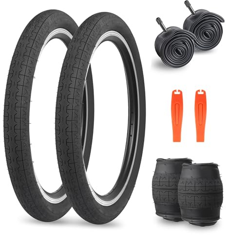 ZUKKA Cykeldäck 20 tum – set vikbara MTB-däck 20 x 1,95 cykeldäck vikbara för MTB mountainbikes BMX barncyklar