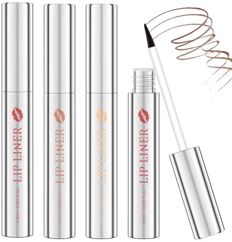 LOPHE Lip Stain Peel Off, 3 Farben Lip Liner Set Lipliner Tattoo Longwear und Pigmentierte, Peel Off Lipliner Stain