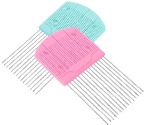 Cabilock 2 Peines de Quilling para Manualidades de Papel, Herramienta de Peine para Enrollar Papel, Kit DIY 2 Piezas (rosa y Azul), Accesorios para Elaboración de Flores y Proyectos