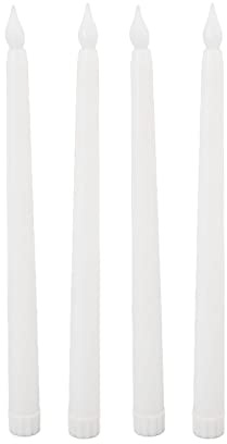 OEBUAFI LED-stearinljus LED-koniska Ljus Flamlösa -ljus med Fjärrkontroll Timer Flimrande Låga Varm 3D-veke för Bröllop Jul Heminredning (Vit)