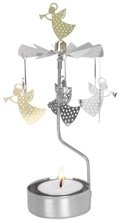 Teelichthalter – Drehlicht – Rotierendes Teelicht – Engel mit Trompete – Pluto Produkter