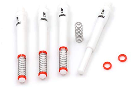 CUESOUL TERO AK7 Tallos de dardo Blancos Ejes de dardo Muelle telescópico Incorporado, Juego de 4 pcs-L (CS-AK7 + L2)
