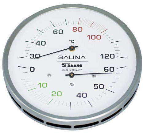 Finnsa Sauna Hygrotherm 130 mm Anschraubflansch Hygrometer Thermometer 4145
