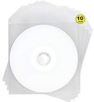 10 x DVD+R 8.5Gb Dual Layer Full Face Printable, White, x8 in Clear Plastic Sleeves