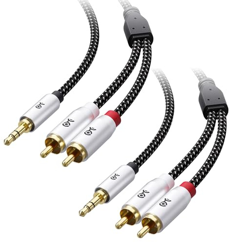 Cable Matters 2-Pack Short RCA to 3.5mm Stereo Audio Cable - 3ft, RCA to Aux Cable, 3.5mm to L/R Cord, Black