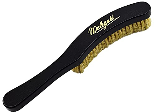 MELEGARI Mössborste i naturligt trä med låda, Svart, one size