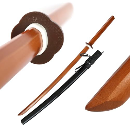 DEPICE Bokken Set Buche inkl. Saya und Tsuba - 500 g /101 cm Iaido Aikido, Natur, Uni