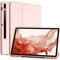 Custodia Compatibile con Samsung Galaxy Tab S7 Fe/S8+ Plus,Con S Pen Holder Cover per 12.4 Galaxy Tab S8+ 2022/S7 FE 2021/Tab S7 Plus 2020, con Portapenne Più Angoli di Visuale (Rosa)