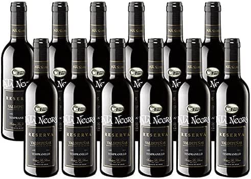 Pack de 12 Botellas botellines Vino Pata Negra Valdepeñas Reserva 375ml - Vinos para Detalles de Bodas
