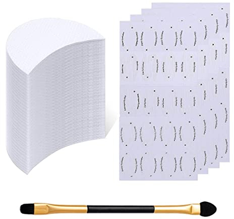 SJBAUTYO 8 plantillas de delineador de ojos, 100 almohadillas protectoras de sombra de ojos, plantillas de delineador de ojos y plantillas de sombra de ojos, kit de pegatinas, trae un pincel de sombra