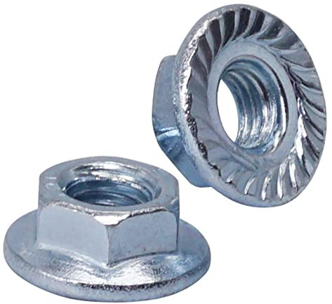 SKIR'CO (100 pièces) Écrous hexagonaux M5, écrou hexagonal à bride dentelée, écrous hexagonaux à embase, contre-écrous