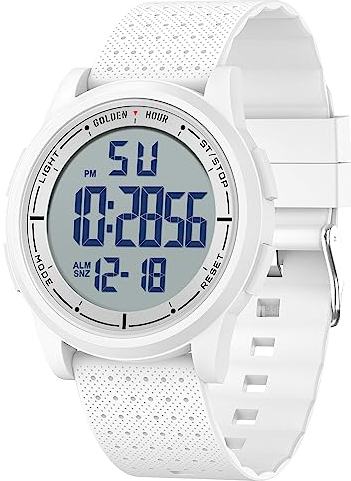 Affute Uhren Herren & Damen Minimalistisch Sport 5ATM Schwimmen Digital wasserdichte Armbanduhr, Ultra-Dünne Weitwinkel-Display Gummi-Armband Armbanduhr für Jungen Mädchen