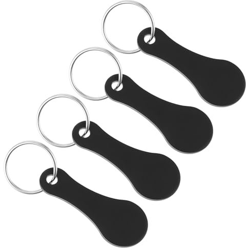 Grevosea 4 gettoni per carrello della spesa, portachiavi per carrello della spesa, gettoni per carrelli del supermercato, mini portachiavi in lega di alluminio, per uomini e donne, carrello della