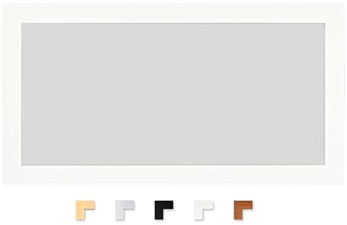 98cm x 33cm Panoramic White Picture Frame, Modern MDF Wood Poster Frame