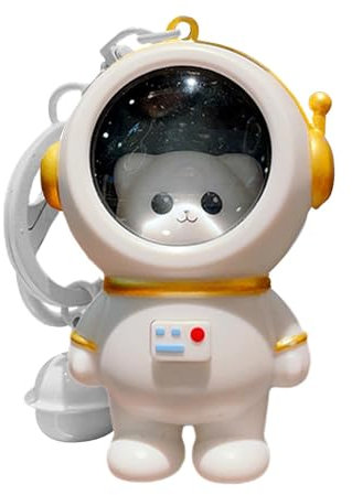 Generic Porte-clés astronaute lumineux | Porte-clés ours mignon | Astronaute, ornement portable pour sac d'école, téléphone portable, portefeuille, sac à dos, clés de voiture, Panda doré