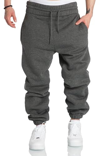 A WATERWANG Men's Sweatpants Casual Cotton Tapered Joggers Athletic Sweat Pants for Men Workout Running with Pockets Dark Grey M