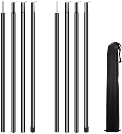 ULTFVPMQR Telescopic Tarp Pole Adjustable Tent Poles Aluminium Alloy Tent Rod Lightweight Rods Camping Awning Shelter Canopy