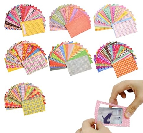 FENQURO 140 Pcs Instantané instax Photo Cadres Bordures Autocollants pour Fujifilm Instax Mini 8 7s 25 50s 90 et Polaroid Snap PIC-300 Z2300 Zip Photos instantanées
