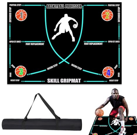 Bexdug - Tappetino da basket per allenamento, antiscivolo, in gomma | Tappetini da porta antiscivolo per basket, con assorbimento silenzioso degli urti, per adulti e bambini