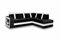 mb-moebel Ecksofa Sofa Eckcouch Couch mit Schlaffunktion und Bettkasten Ottomane L-Form Schlafsofa Bettsofa Polstergarnitur - Texas (Ecksofa Rechts, Schwarz)