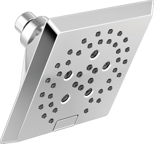 Delta 52664 H2Okinetic 5-Setting Angular Modern Raincan Shower Head, Chrome
