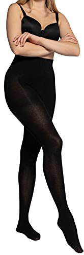 Ulla Popken Femme Grandes tailles Collant opaque en coton mélangé noir 54/56 713909 10-52+