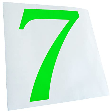 Kiwistar - Autocollant - Numéro 7 - Chiffres 10 x 8 cm - néon vert - G10 - Pour voitures, vélos, véhicules, motos, cyclomoteurs, tuning, vitres arrière